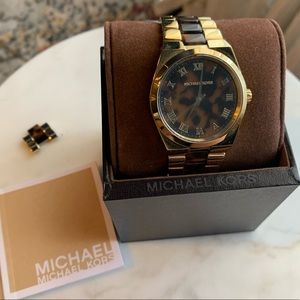 EUC-Michael Kors Channing Watch Gold Tortoiseshell